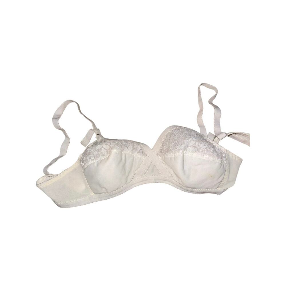 Vintage Sears White Lace Soft Cup Bra 34A Style 43203 Made in Mexico